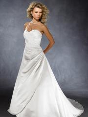 White A-Line With Strapless and Sweetheart Neckline Wedding Dress