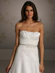White Satin Strapless A-Line Silhouette Wedding Dress