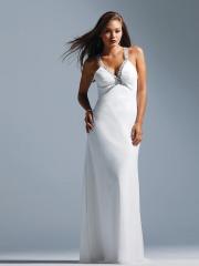 White Sequined Wide Straps Sweetheart Neckline Sleeveless Floor-Length Evening Dress