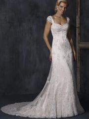 White Sheath Sweep Tulle Wedding Dress