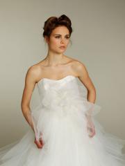 White Wedding Strapless Draped Bodice Dresses