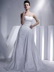 White with Strapless Neckline in Chapel Train Fabulous Wedding Dress