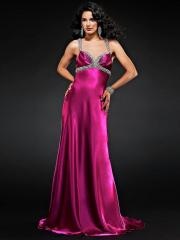 Wonderful Beaded Halter Top Lilac Silky Satin Empire Style Floor Length Celebrity Dress