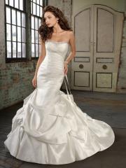 Wonderful Mermaid Satin Strapless Pick Up Skirt Wedding Dress